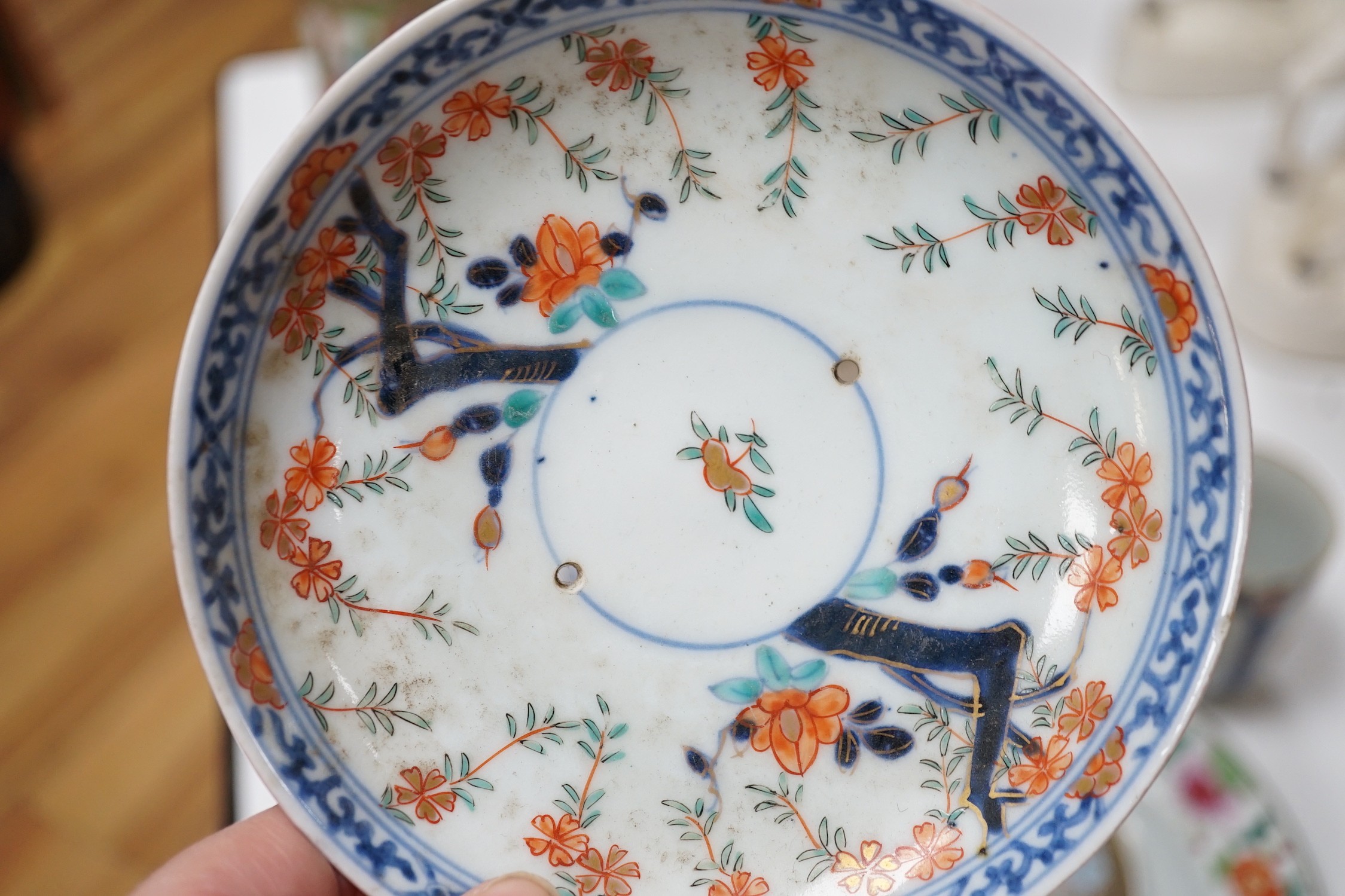 A group of 18th century Chinese export vases, bowls, cups, plates etc. vases 20cms high (20)